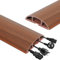 Adiwo Floor Cable Protector, 2M Heavy Duty Floor Cable Cover 3 Cord Channels, Rubber Wire Cover Outdoor, Flexible Cuttable Cable Protector Hider for Protect Cables & Prevent Trip Hazards（Wood color）
