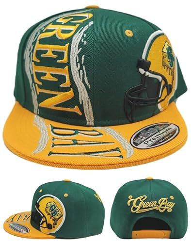Green Bay New Leader Basic Hurricane GB Cheesehead Green Gold Era Snapback Hat Cap