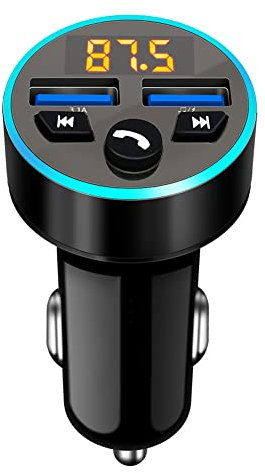 FM Transmitter Auto Bluetooth,Bluetooth Adapter Auto,QC3.0-Schnellladegerät,Dual USB Unterstützung,Freisprecheinrichtung/USB Flash Laufwerk(A)