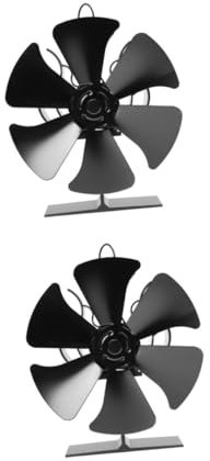 MUCKLILY 2 Stück Wärmebetriebener Ofenventilator mit Klingen Effiziente Wärmeverteilung für Holzofen Batteriefrei Energieeinsparend Hochtemperaturbeständig für Große Räume