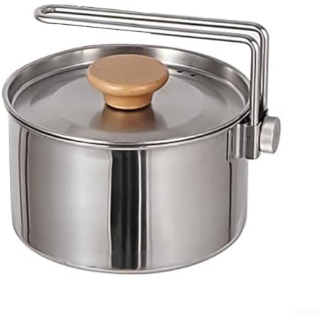 1L Camping Pot and Kettle, Stainless Steel for Cooking and Hydration in the Great Outdoors