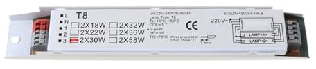 ApuaVireo&Co Ballast électronique T8 2x18/30/58W, Lampe Fluorescente(30w)