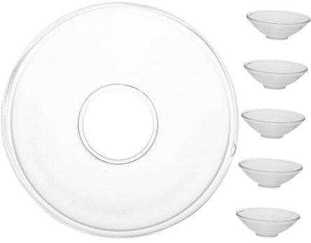 Healifty 6pcs Glass Candle Drip Catcher Plate Wax Collector for Candle Holder Drip Protector Easy to Clean Enhance Home Decor