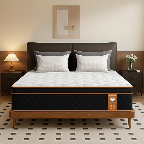 JAJALUYA Matratze 140x200 cm, 7-Zonen Taschenfederkernmatratze mit Memory-Schaum, Härtegrad H3 25cm| Orthopädische Unterstützung | 100 Nächte Probeschlafen (140×200 cm)
