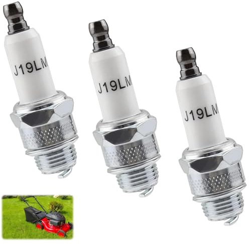 3 Stück RJ19LM Zündkerze, 4-Takt Rasenmäher Spark Plug for Briggs & Stratton 796112 796112S 796112 3121-C5-0041