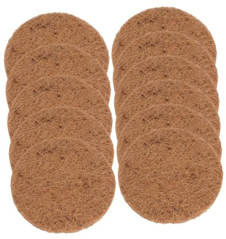 NOLITOY 10pcs Natural Coconut Fiber Flowerpot Mats Bird Nesting Pads for Pigeons and Pets Round Substrate Pads with Design Lightweight Breathable
