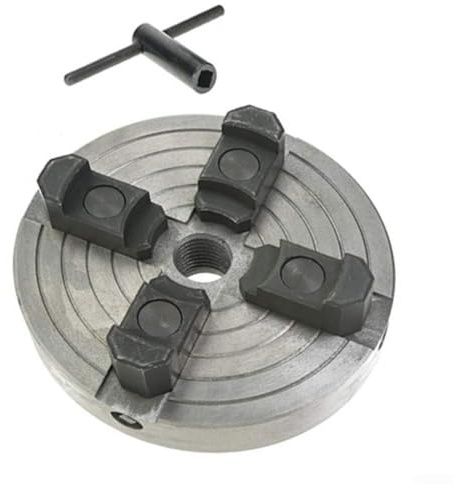 4 Jaw Lathe Chuck 150mm With 1 Inch-8 Thread For Mini Metal Lathe Independent Grip Tool Silver Finish For Solid And Hollow Workpieces Accurate Machining Accessory