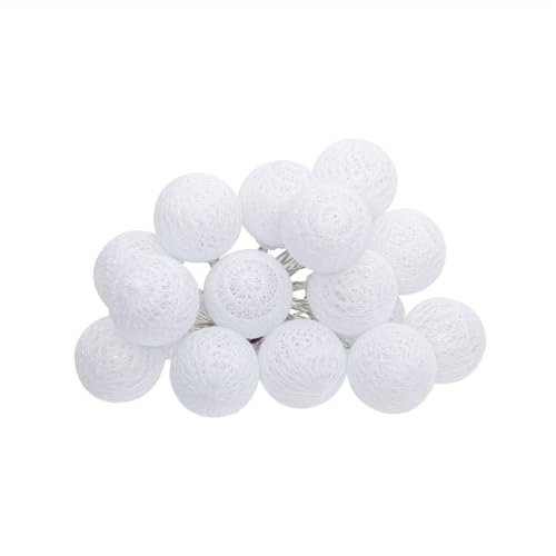 Atmosphera - Guirlande LED à pile 16 boules - blanc - L255 cm