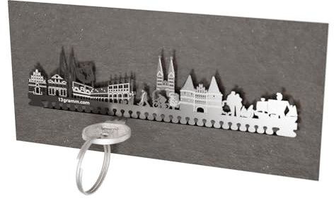 Lübeck Skyline Schlüsselbrett – Stilvolles & praktisches Wohn-Accessoire mit tiefem Steckschlitz für Lübeck Fans – Geschenk & Souvenir – Maritimes Design
