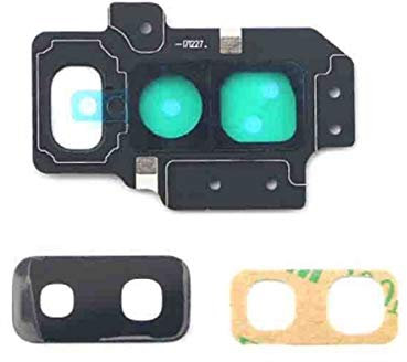 Kamera Linse (Glas) mit Rahmen (hinten) passend für Samsung Galaxy S9+ G965F, Farbe:Schwarz