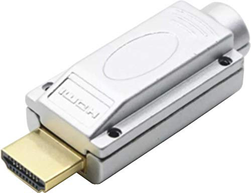 Emelec VíasCom CH001 - Connettore HDMI 2.0. Contatti dorati, assemblaggio mediante viti. Colore metallico.