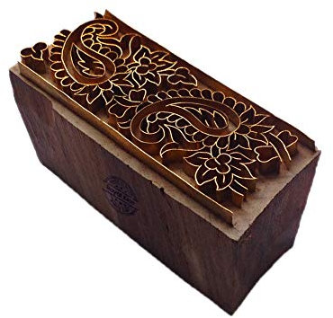 Exklusiv Holz Blöcke Messing Rand Entwürfe Drucken Lehm Stempel