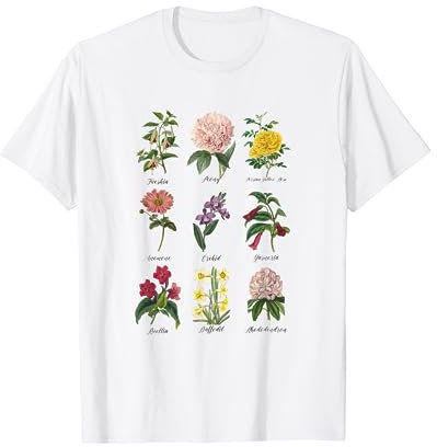 Vintage Botanical Floral Flower T-Shirt T-Shirt