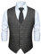 HISDERN Manner grau formale Hochzeitsfeier Weste Baumwolle Plaid hellgrau Kleid Anzug Weste XXL
