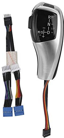 Yctze Auto Elektrische Schalthebel, Ersatz für F30 Stil LHD Automatische LED Schaltknauf Nachrüstsatz Ersatz für E90 E92 E84 E89(Silber)