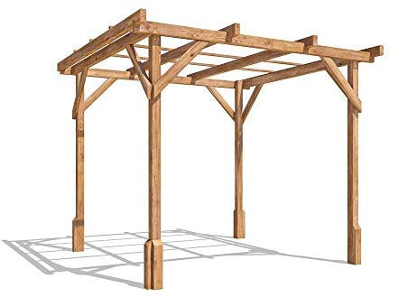 Dunster House Wooden Pergola 2 x 2 Metres Garden Plant Frame Kit Utopia