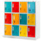 Jan Nowak Schließfachschrank 4B3A Werfachschrank Fächerschrank Umkleideschrank mit 12 Fächern Metall Pulverbeschichtung 120 cm x 110 cm x 45 cm (H x B x T) (Mehrfarbig)