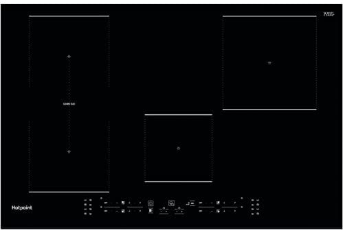 Hotpoint 77cm 4 Zone Induction Hob with CombiDuo