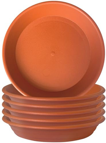 GREGICH Lot de 6 soucoupes en plastique de 19,1 cm (15 cm à la base) pour plantes, durables, épaisses et robustes, pour l'intérieur, soucoupes pour pot de fleurs, plateau pour extérieur