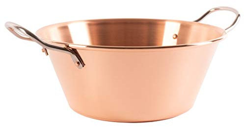 Cuisine Romefort | Bassine à confiture en cuivre Ø 26,5 cm, 3 litres | Poignées en acier inoxydable | Bassine traditionnelle en cuivre massif pour la cuisson des confitures | Fabrication Française