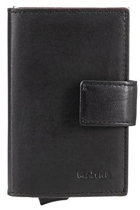 Maitre Kreditkartenhülle - Slim Wallet für Damen und Herren, mit RFID Blocker, Geldbörse mit Geldscheinfach, Kartenhalter mit Kreditkartenfach - f3 c-Two, Schwarz