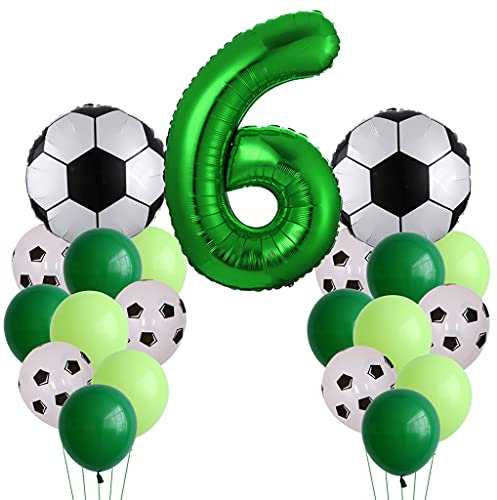 Fußball Geburtstagsdeko 6 Jahr, 6. Fußball Geburtstag Deko, 6. Fussball Deko Geburtstag Kinder, 6. Deko Junge, Luftballon 6. Luftballon für Fussball Party