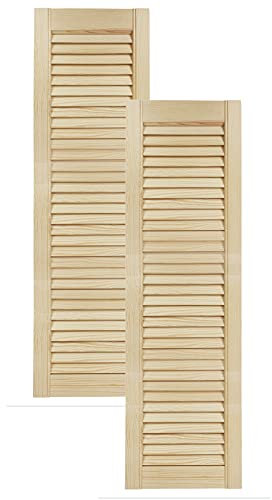 DecoMeister Lamellentüren aus Holz Massivholz Lamellentür Holztür Schranktür mit offenen Lamellen für Kleiderschrank Möbelfronten 294x993 mm 2-er Pack