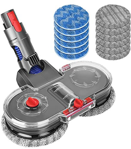 DrRobor Wischmopp Aufsatz für Dyson V15 V11 V10 V8 V7 Staubsauger, Elektrischer Wischaufsatz mit Wassertank und 12 Waschbarer Mopp