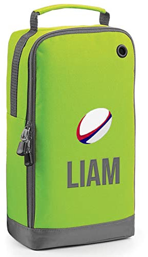 The T-Shirt Barnicle Personalised Kids Rugby Boot Bag Embroidered with Rugby Ball and Childrens Name