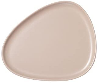 LindDNA Curve Essteller aus Steingut in der Farbe Sand, Maße: 30cm x 26cm x 1,5cm, 991425