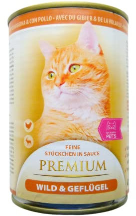 MY HAPPY PETS Katzenfutter Premium Wild & Geflügel Stückchen in Soße 20 x 415g