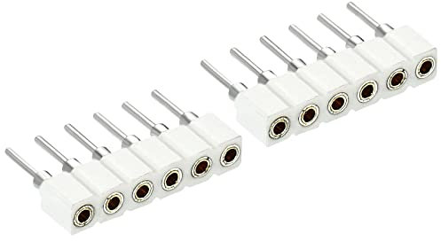 PATIKIL 6-Pins LED Strip Connector, 15 Pcs Solderless Light Bar Extension Cord Light Bar DIY Splice Light Project Parts, White (2mm Pitch)