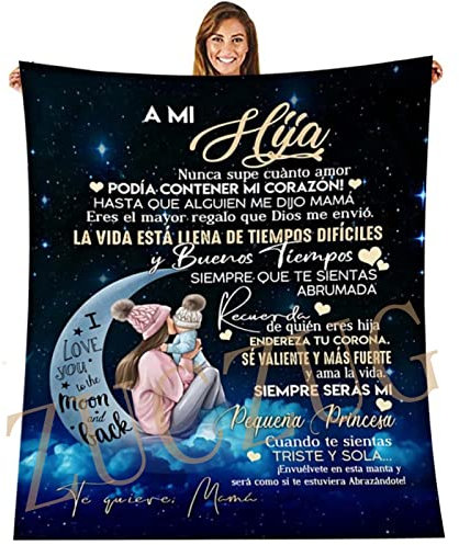 ZUCZUG Manta para Cama Personalizado Regalos para una Hija Desde Mamá, Manta De Franela, El ánimo Y El Amor Positivos De Mamá para Mi Hija