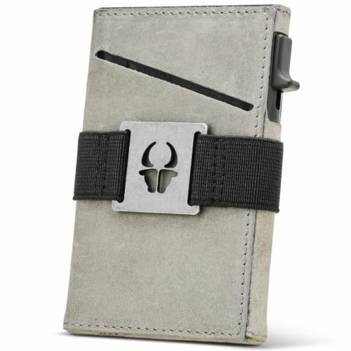 DONBOLSO Herren Reißverschluss-Geldbörse - Ultradünn mit Münzfach - Schlanke Geldbörsen - RFID Bifold Wallet - Schnellzugriffstasche Karten - Modernes Leder mit Reißverschluss