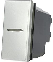 Interruttore Assiale 1P 16A Unipolare Compatibile Con Axolute per supporti e Moduli da incasso Nero Grigio/Silver Bianco (Silver cod.11T)