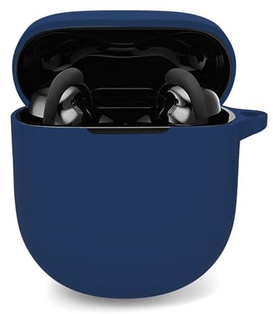 WUWOCJ Case Cover Compatible with New Bose QuietComfort Earbuds II 2022, Silicone Cover Protective Skin Case with Carabiner (Navy)