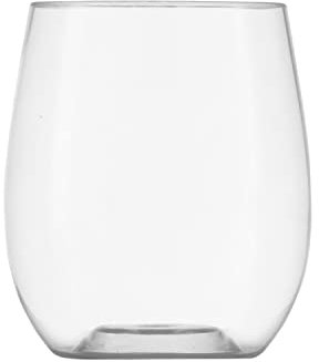 DECORLINE Weingläser ohne Stiel,| 355 ml Set von 24 | Wiederverwendbare Plastikweinbecher | Bruchfeste Trinkgläser, BPA frei | Ideal für Rotwein und Weißwein, Cocktail, Wasser - Transparent