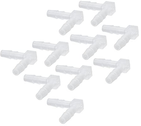 10Pcs Elbow Hose Barb Plastic Fitting Elbow Hose Barb Plastic Fitting 90 Degree Elbow Hose Barb Plastic Equal Barbed Joint (8mm) 90 Degree Hose Elbow