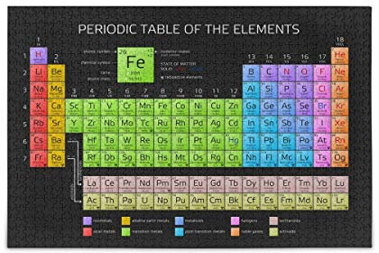 1000 Pcs Jigsaw Puzzles Periodic Table Of The Element Atomic Puzzle,Fun Toy Family Game for Educational Intellectual Decompressing