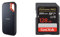 SanDisk Extreme Portable SSD 2 TB, Schwarz & Extreme PRO SDXC UHS-I Speicherkarte 128 GB (V30, Übertragungsgeschwindigkeit 200 MB/s, U3, 4K UHD Videos