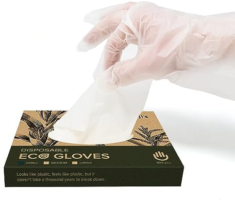 Joeji's Kitchen Guantes desechables S, guantes desechables, guantes de alimentos, ecológicos, desechables, sin látex, 100% compostables, pequeños