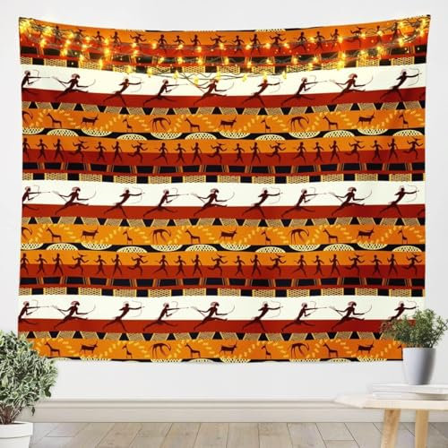 Sxakswol Wandteppich Groß Afrika Wandbehang Retro-Muster Tapisserie 3D Wandtuch Afrika Wandteppiche Aesthetic für Wohnzimmer Schlafzimmer Wohnheim Wanddeko, 175x230 cm