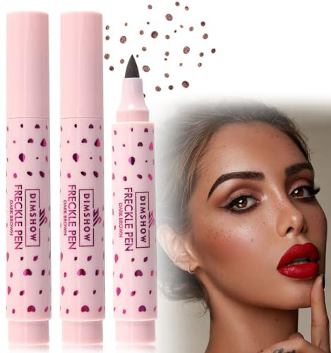 Erinde Liquid Freckle Pen, Fake Freckles Makeup, Natural Look Face Freckle, Waterproof Kawaii Face Makeup,Longlasting# DARK BROWN Dunkelbraun