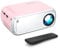 Portable Projector, Outdoor Projector, LED Aesthetic Video Mini Projector for Outdoor Portable Movies Compatible with HDMI, USB, Laptop, TV Stick, iOS and Android Phone (Pink)