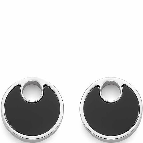 JEWELS BY LEONARDO Ohrring-Einhänger Beauty's Loreto • Creolen-Anhänger aus silberfarbenem Edelstahl • Charms mit schwarzem Onyx Edelstein • Schmuck Geschenk für Frauen • 023247