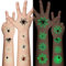 Awinmay Halloween Tattoo Kinder,10 Blätter Leucht Spinne Tattoo für Jungen Mädchen,Halloween Spinnennetz temporäre Tattoo Aufkleber,Halloween Cosplay Gesicht Make-up Zubehör Mitgebsel Party Geschenke