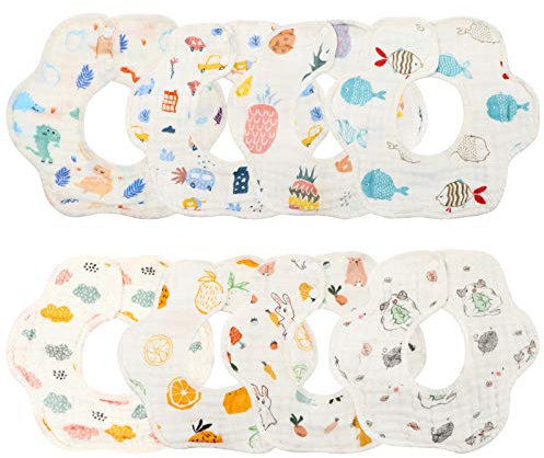 Toyvian 8st Baby-schnapplätzchen Babylätzchen Baby Speichel Lätzchen Baby Fütterung Handtuch Lätzchen Zum Füttern Von Babys Baby Sabber Handtuch Knopf Reine Baumwolle Stilltuch Kleinkind