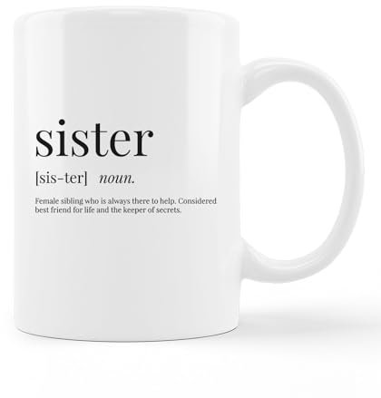 kunlisa Sister Mug - Sister Mug from Sister, Best Sister Mug, Sister Coffee Mug, Sister Gifts from Sister Brother, Sister Gifts for Christmas, Big Little Sister Gifts, Ceramic Coffee Mug 11 oz.
