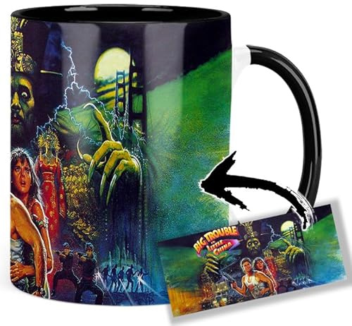 Big Trouble In Little China Kurt Russell Suzee Pai Tasse Innen & Henkel Schwarz Keramikbecher Mug
