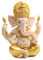Elefantengott Ganesha, indischer Lord Ganesha-Statue, Elefanten-Got-Figur, Glück und Reichtum, hinduistische Buddha-Skulptur, Ornament, Geschenke für Heimdekoration, Gold + Beige, klein